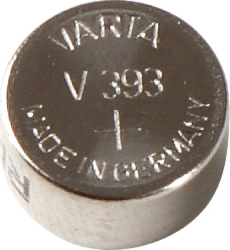 -V393, Engangsbatteri, Silver-Oksid (S), 1,55 V, 1 stykker, Hg (kvikksølv), Sølv