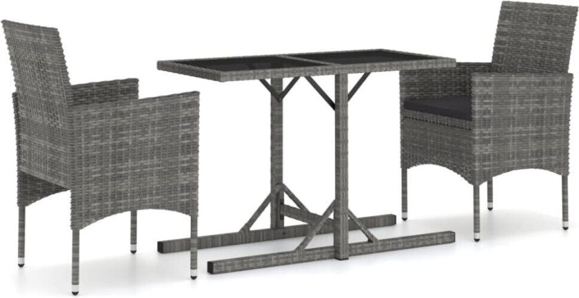 Utendørs spisestue 3 deler grå