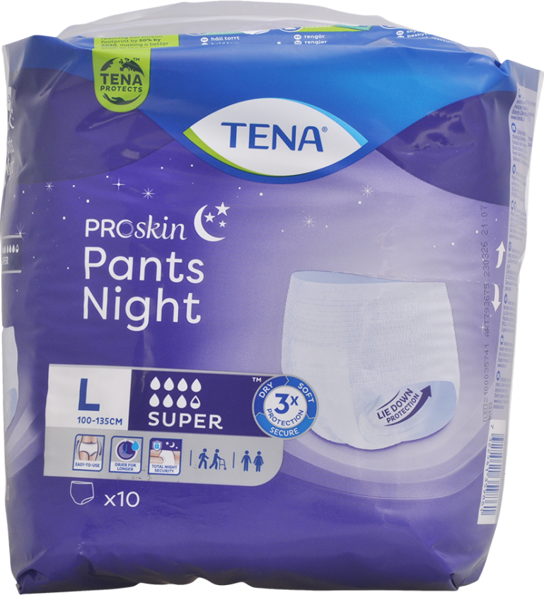 Tena Pants Super Night, Large, 10 stk