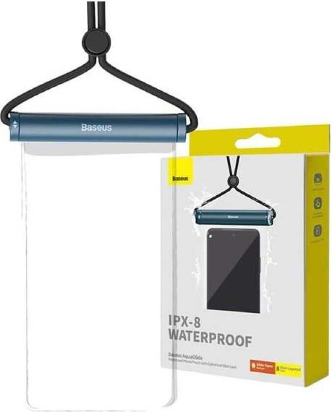 Waterproof phone case AquaGlide with Cylindrical Slide Lock (blue)