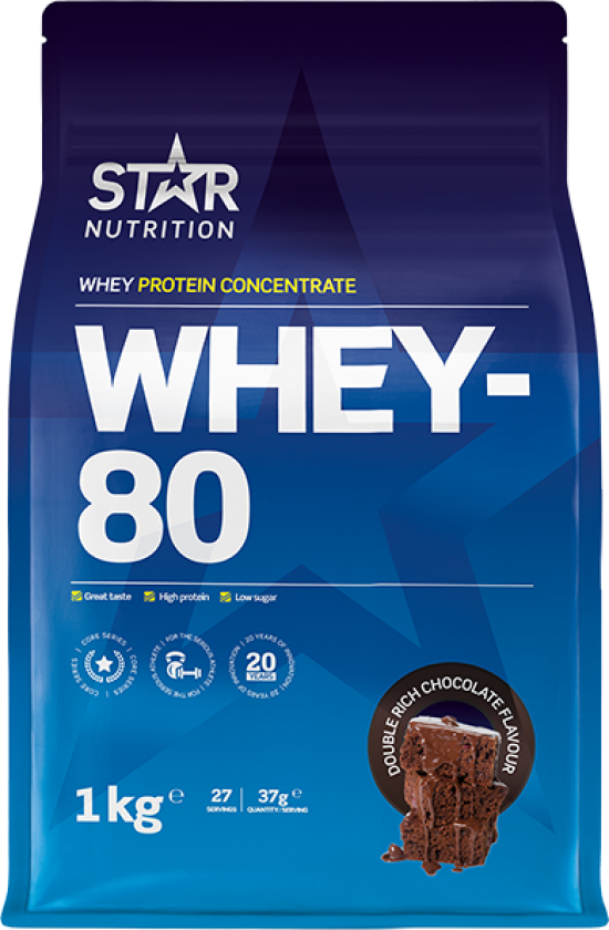 Bilde av Star Nutrition Whey-80, proteinpulver Doublerichchocolate