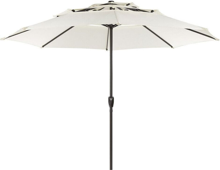 Hage Parasoll Lys Beige Stoff Stålstang 285 cm Moderne Åttekantet Utendørs Paraply UV-bestandig