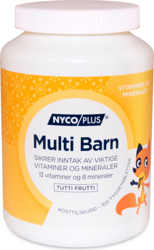 Multi Barn, Tutti Frutti, 100 tyggetabletter