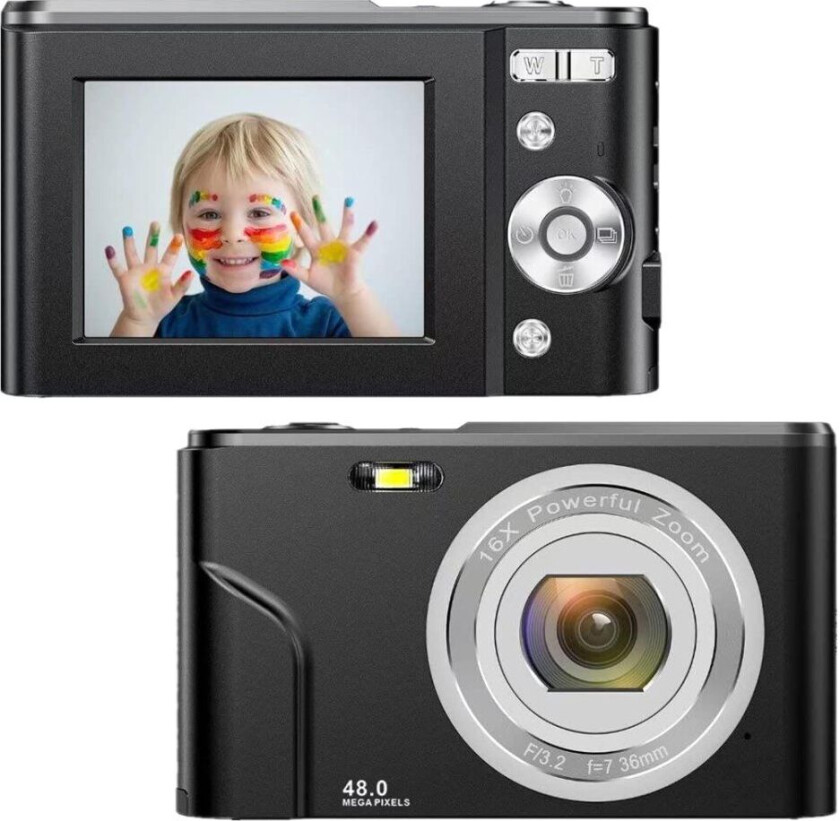 INF Digitalkamera 1080P / 48 megapiksler / 16x zoom Sort
