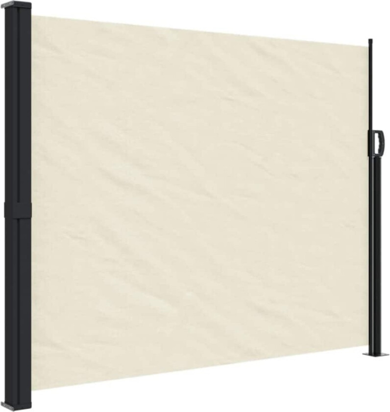 Uttrekkbar sidemarkise kremhvit 160x300 cm