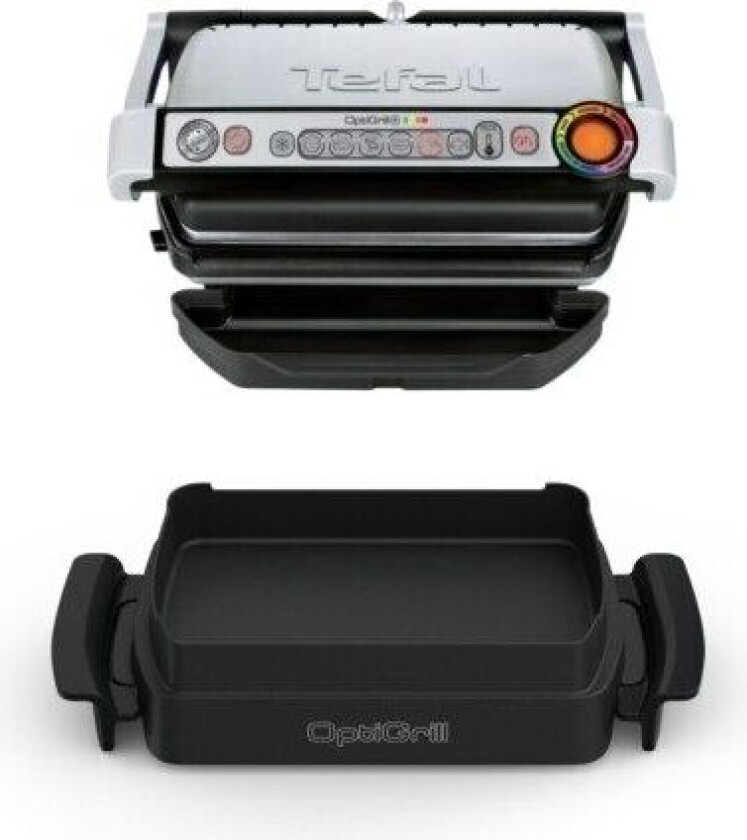 OptiGrill + GC714D10, Rustfritt stål, Rektangulær, 600 cm², Aluminium, Termoplast, Klar, Temperatur