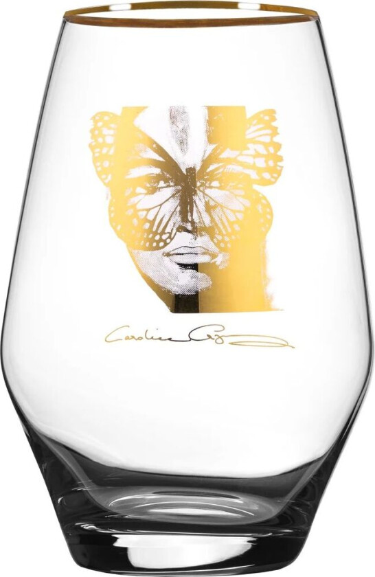 Golden Butterfly allglass drikkeglass 35 cl Gold