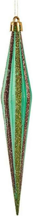 Juletrekule Avlang Rød Gylden Grønn 3 x 8,5 x 19 cm