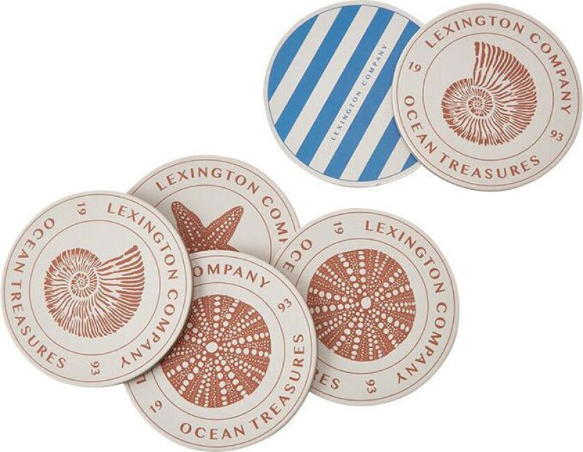 Ocean Treasures glassunderlag 6-pack Blue