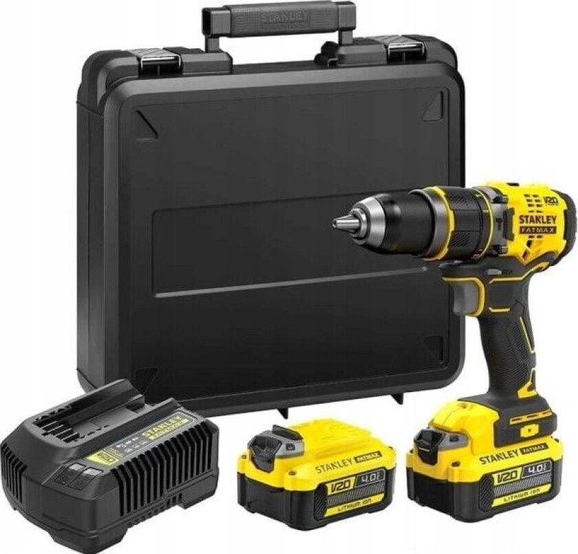 Stanley børsteløs drill driver impact 18v fatmaxv20 2x4.0ah kufe