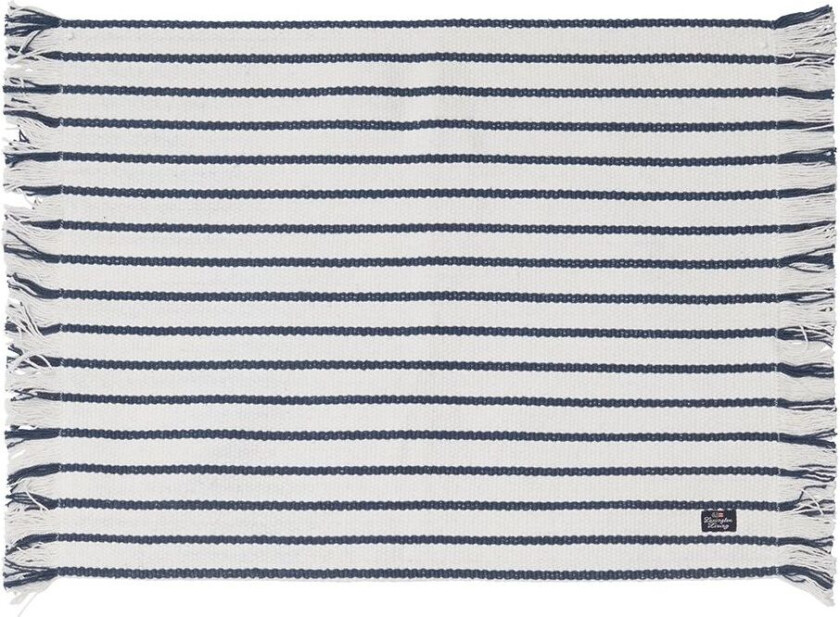 Striped Recycled Cotton bordbrikke 40x50 cm Navy