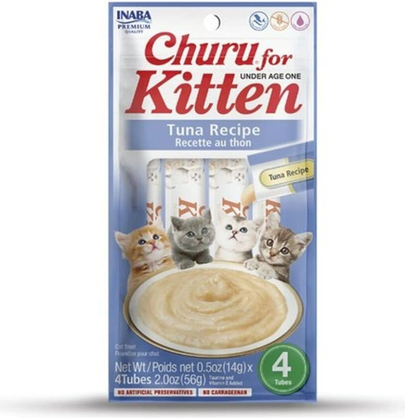 Snack for katter Inaba Churu for kattunge tunfisk 4 x 14 g