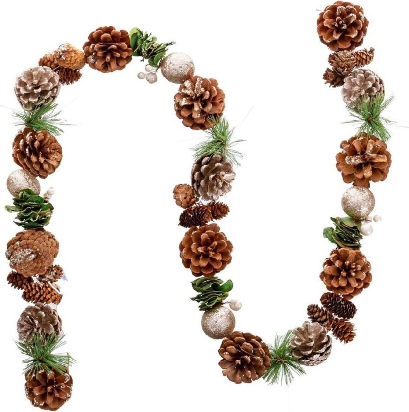 Julekrans Gylden Naturplastskum Ananas 150 cm