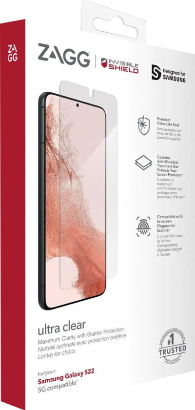 Zagg Invisibleshield Ultra Clear+ - Skjermbeskyttelse For Mobiltelefon - Selvhelbredende Samsung Galaxy S22