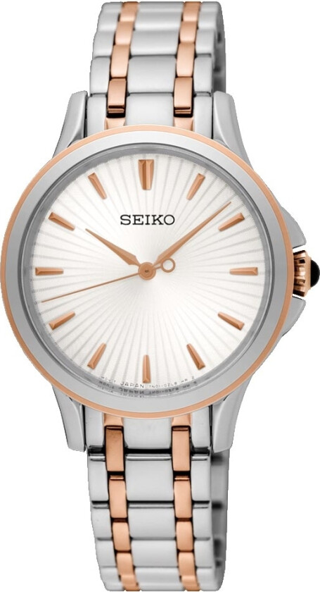 Seiko Classic Lady SRZ492P1 - Kvarts - Kobber Rosegull Sølv - Dameklokker - Rustfritt stål - ledd m/pin - Mineral