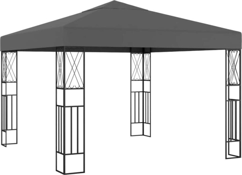 Paviljong 3x3 m antrasitt stoff