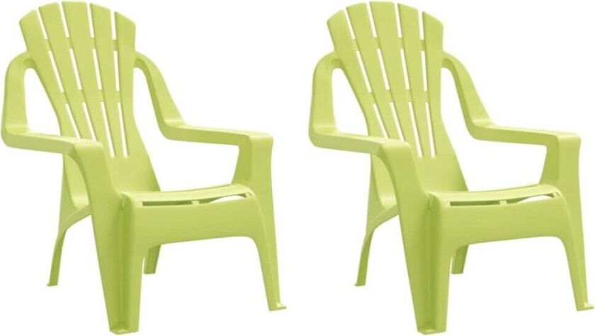 Hagestoler 2 stk for barn grønn 37x34x44 cm PP tre-utseende