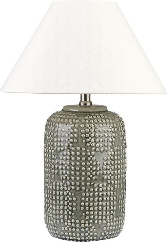 Bordlampe Grå Keramikk Stoffskjerm Stemningsfull belysning Nattlampe Tilbehør Soverom Stue