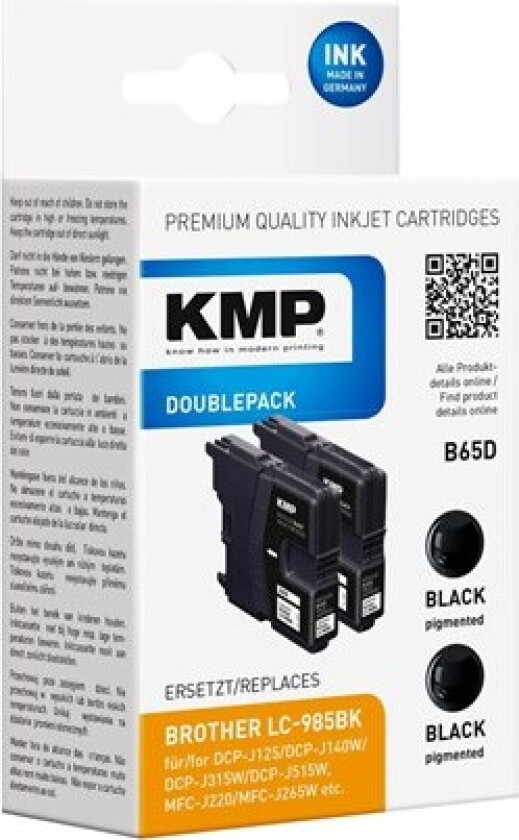 B65D - 2-pack - black - remanufactured - ink cartridge (alternative for: Brother LC985BK) - Blekkpatron Svart