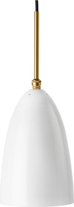 Gresshoppe taklampe blank Alabaster white-brass