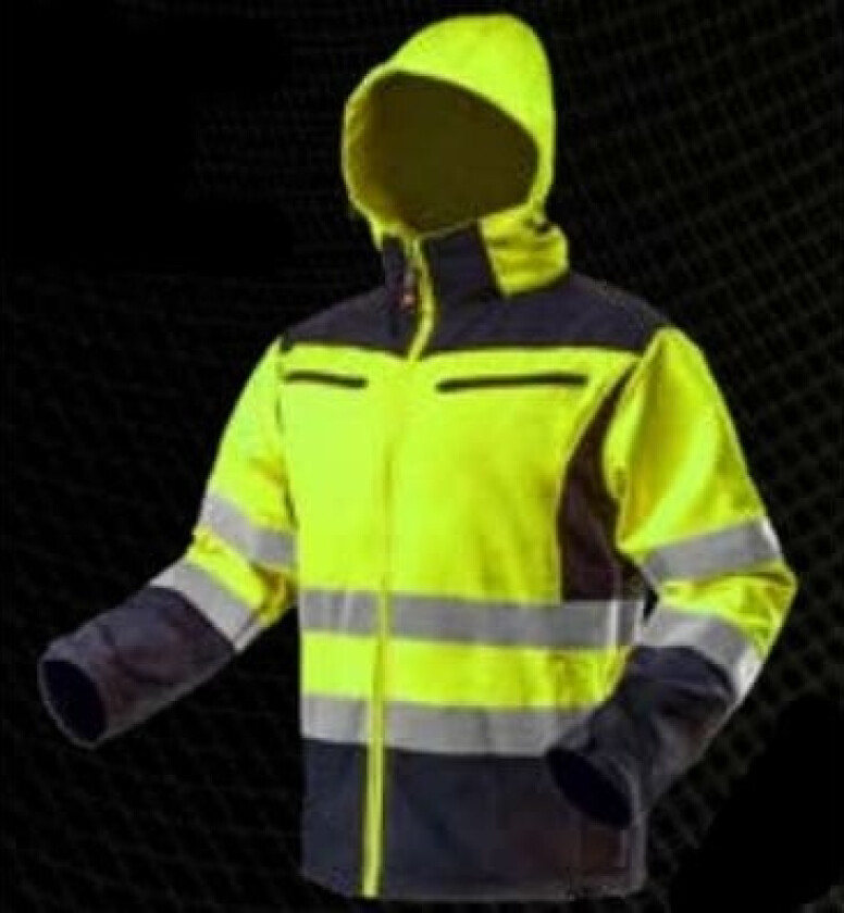 Neo Tools Neo Warning arbeidsjakke med hette, softshell gul størrelse XXXL (81-700-XXXL)