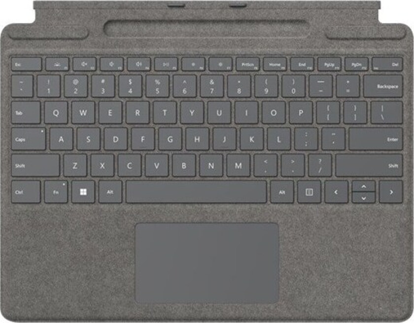 Surface Pro Signature Keyboard - keyboard - with touchpad accelerometer Surface Slim Pen 2 storage and charging tray - QWERTY - International English - platinum - Tastatur - Engelsk - Grå