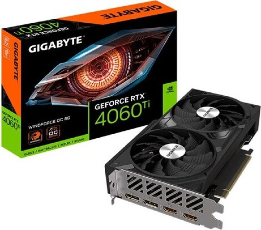 GeForce RTX 4060 Ti WindForce 2 OC - 8GB GDDR6 RAM - Grafikkort