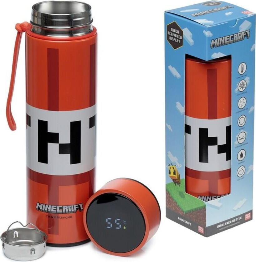 Minecraft thermos stainless steel bottle thermometer 450ml