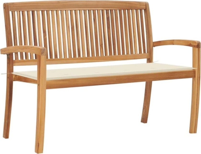 Stablebenk med pute 128,5 cm heltre teak