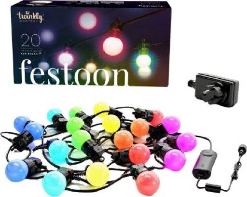 Festoon partykjede RGB 20 lys