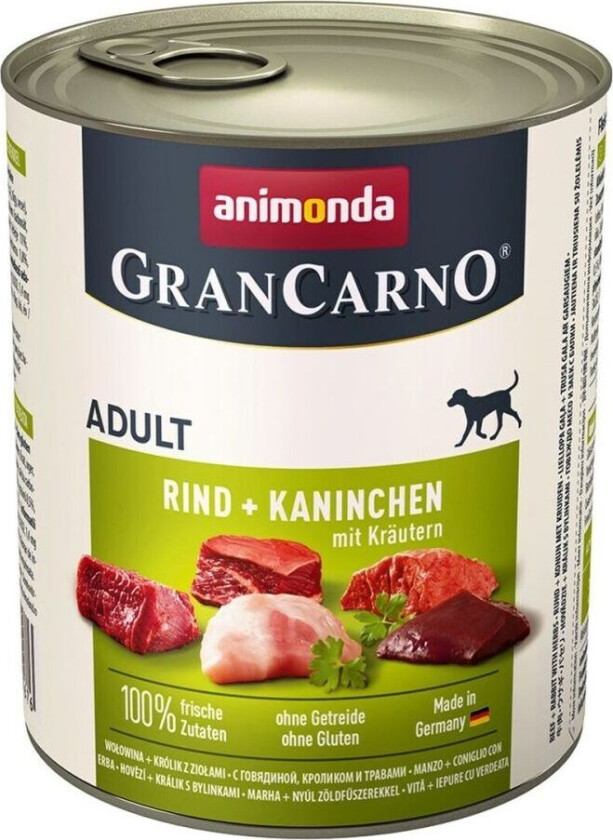 Våtfôr Animonda GranCarno Voksen kalvekanin 800 g