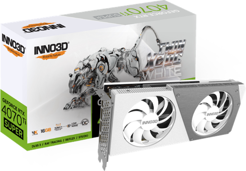 GeForce RTX 4070 Ti SUPER Twin X2 OC White - 16GB GDDR6X RAM - Grafikkort