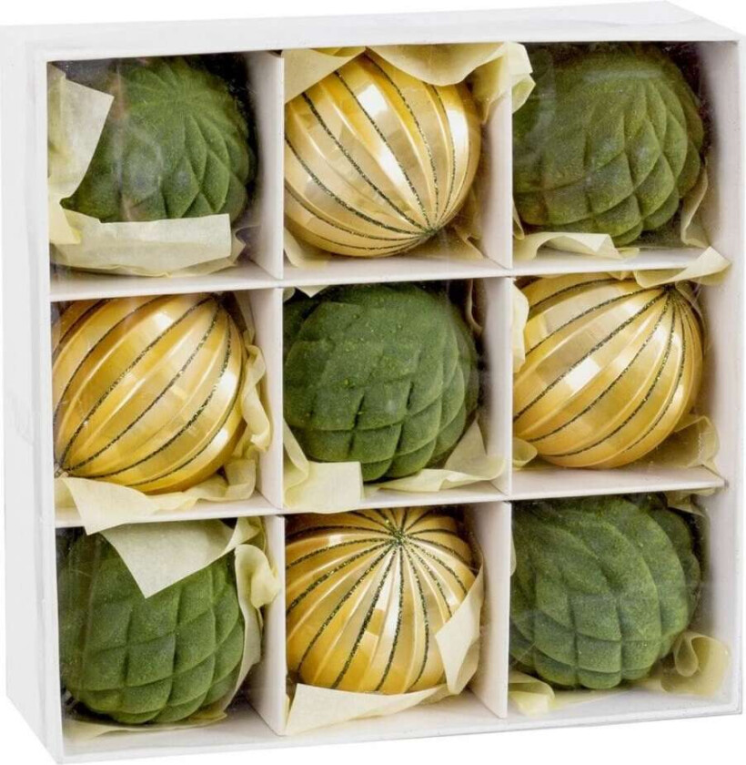 Juletrekuler Grønn Gylden Plast 8 x 8 x 8 cm (9 tall)