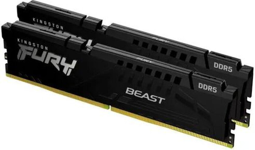 FURY Beast - DDR5 - sett - 32 GB: 2 x 16 GB - DIMM 288-pin - 6000 MHz / PC5-48000 - CL30 - 1.4 V - ikke-bufret - on-die ECC - svart