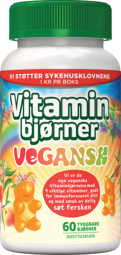 Veganske tyggetabletter, Fersken, 60 stk.