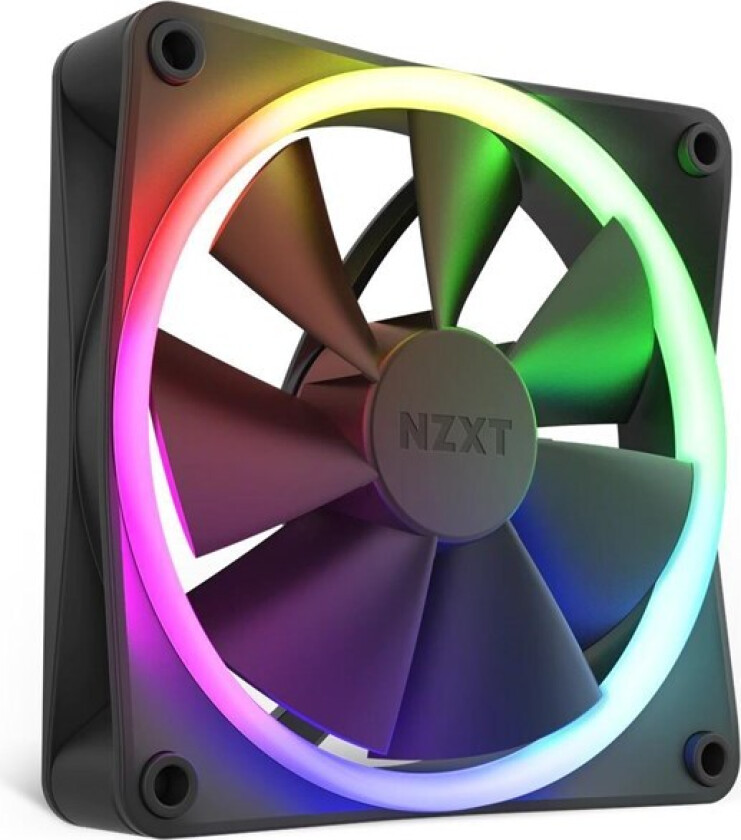 F140 RGB - Black - Kabinettvifte - 140mm - Svart med RGB LED-lys - 33 dBA