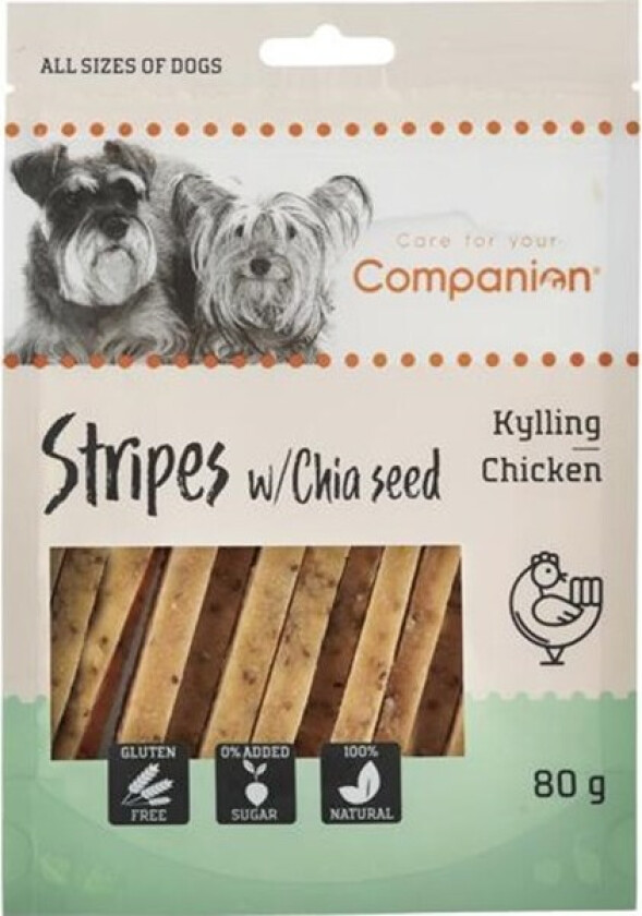 Chicken stripes with Chia seed Godbiter til hund 80 g