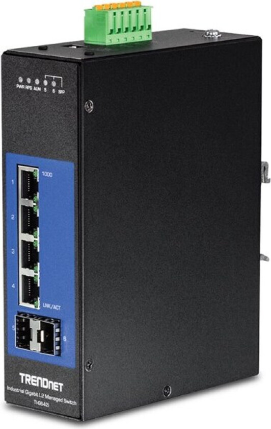 TI-G642i 6-Port Industrial Gigabit L2 Managed DIN-Rail Switch