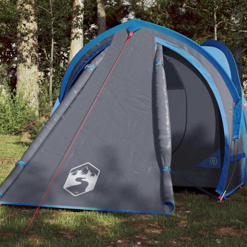 Campingtelt 2 personer blå 320x140x120 cm 185T taft