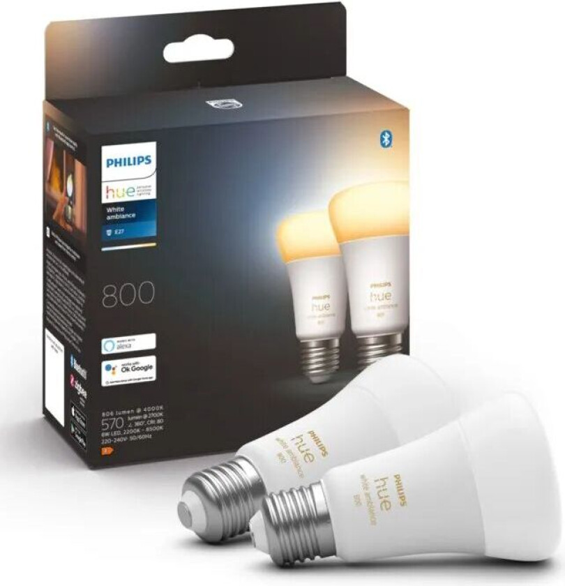 Filament A60 E27 Smart LED-pære 550 lm 2-pk.