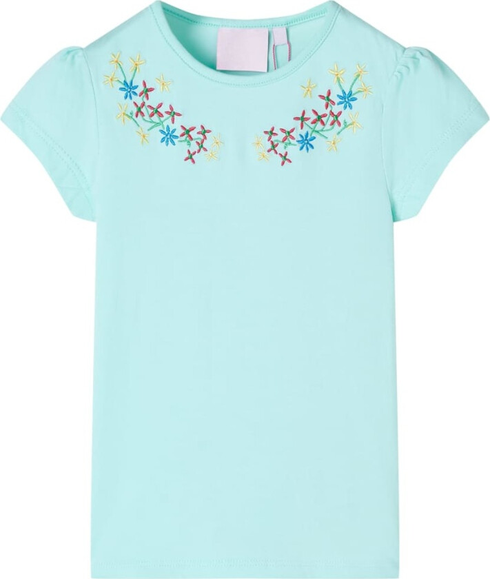 T-skjorte for barn lyse aqua 140