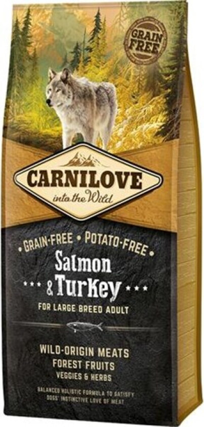 Carnilove laks & kalkun, Adult Large Breed (12 kg)