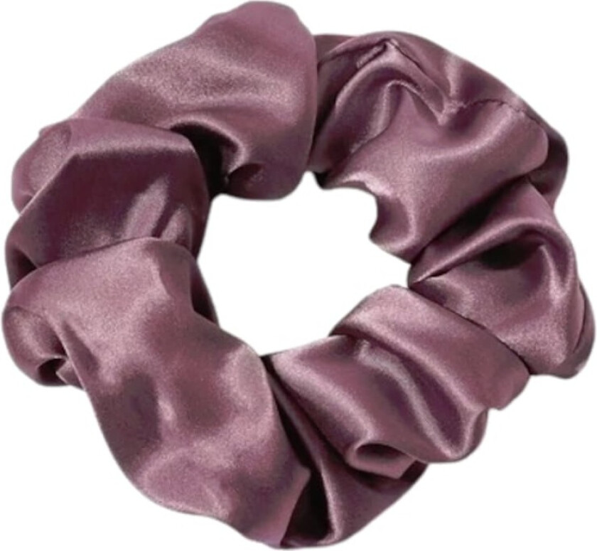 Hårstrikk - Scrunchie - Sateng - 12cm - Mørkrosa