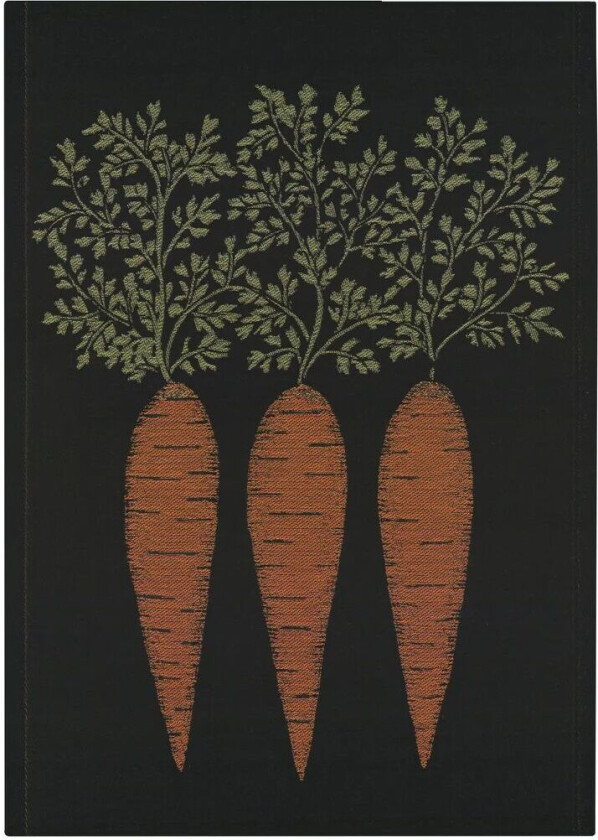 Gulrot kjøkkenhåndkle 48x70 cm Svart-oransje