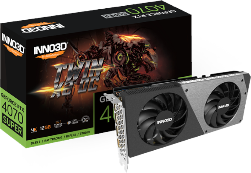 GeForce RTX 4070 SUPER Twin X2 OC - 12GB GDDR6X RAM - Grafikkort