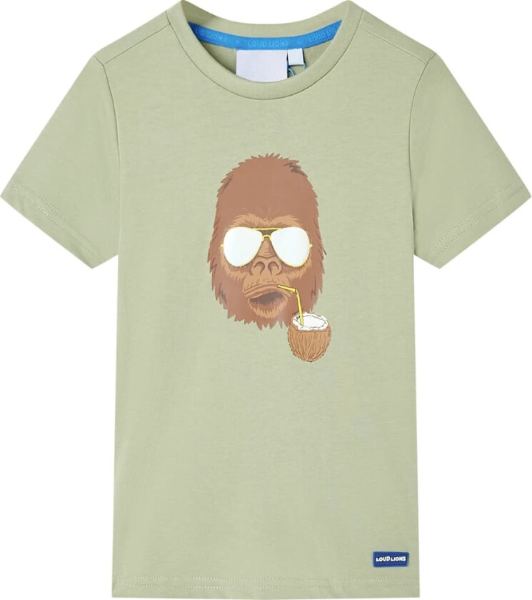 T-skjorte for barn med korte ermer lysekaki 116