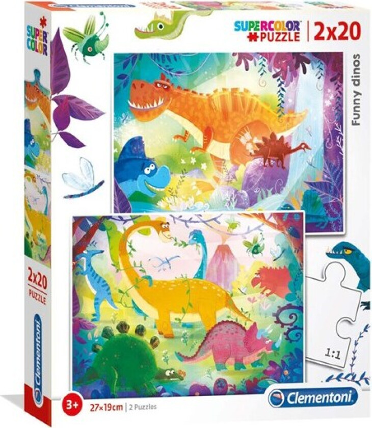 Puzzle Funny dinosaurs 2x20st.