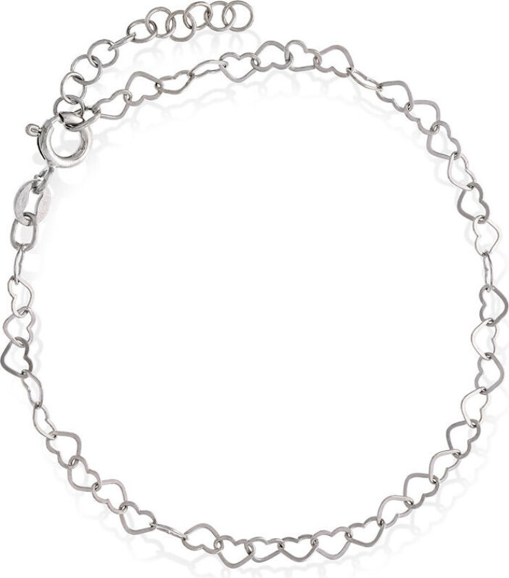 Armbånd i 925 rhodinert sølv, 19 cm