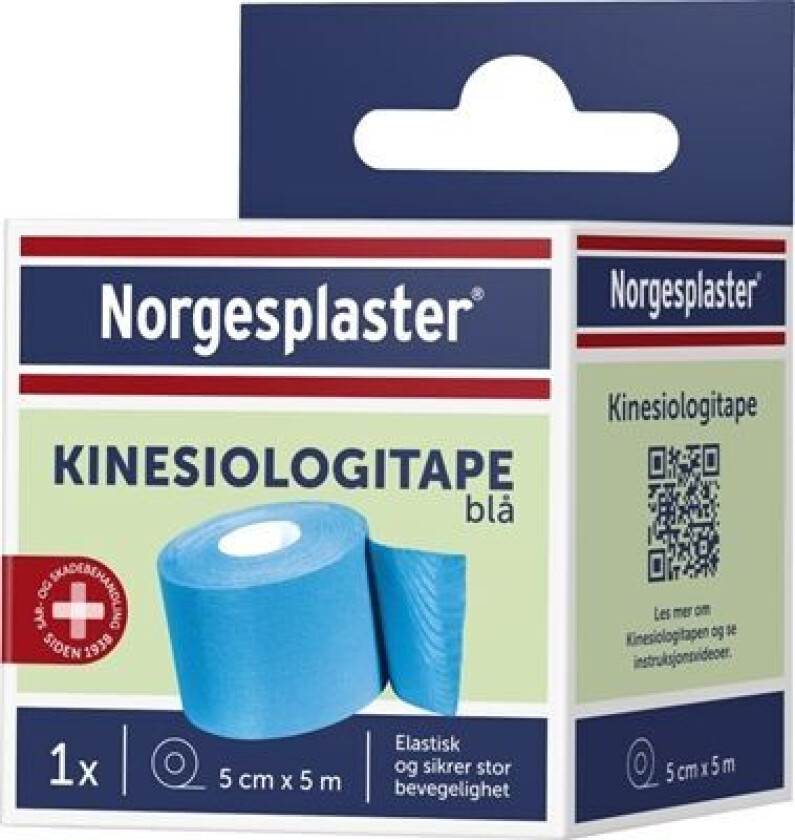 Kinesiologitape 5cm x 5m, Blå, 1 stk.