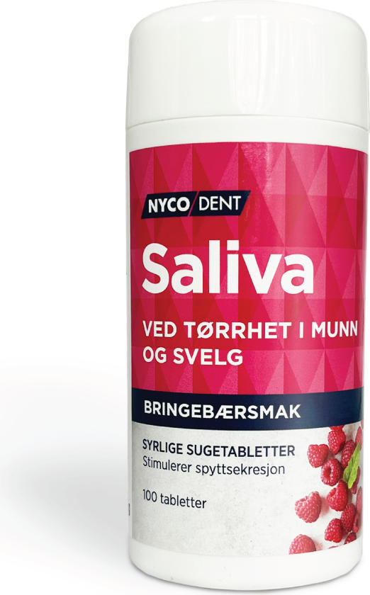 Saliva Sugetabletter, Bringebær, 100 stk.
